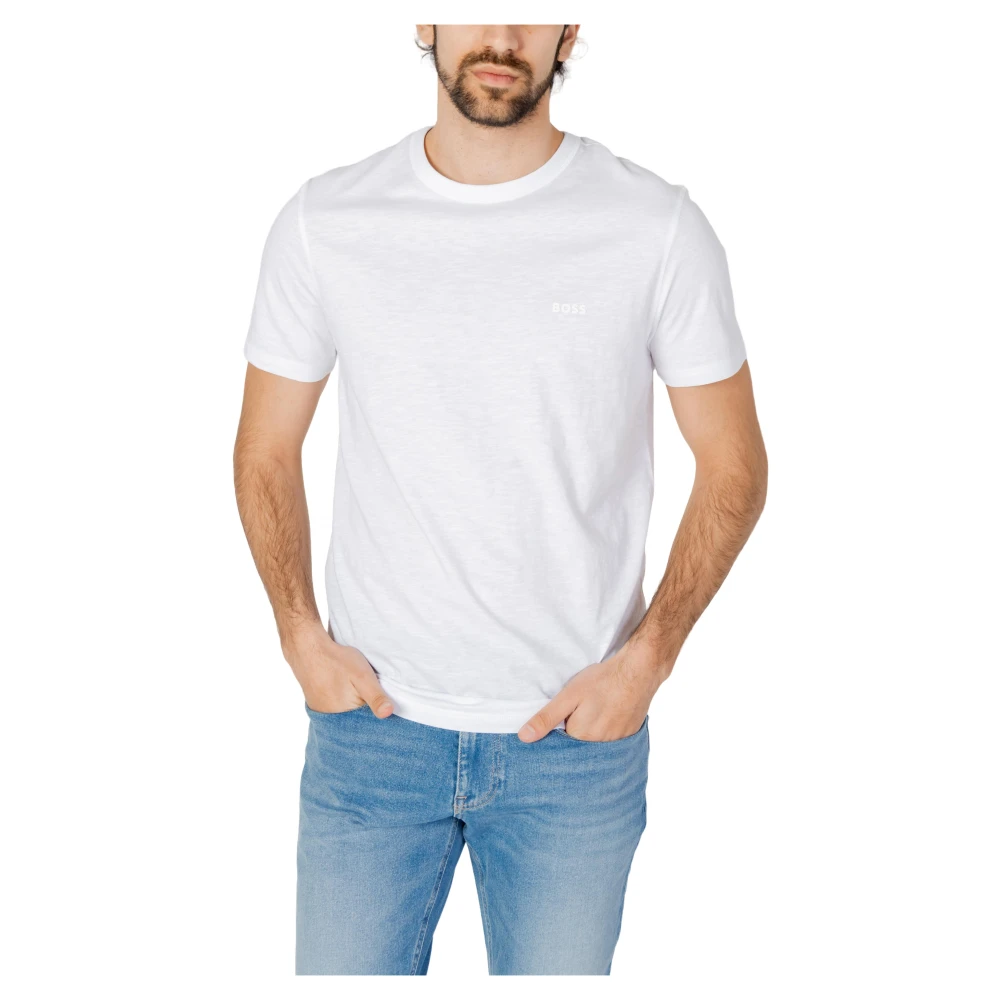 Boss Heren T-Shirt Lente Zomer Collectie 100% Katoen White Heren