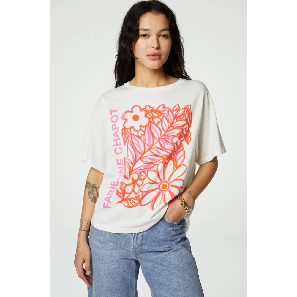 Fabienne Chapot Roze Bloom T-shirt White Dames