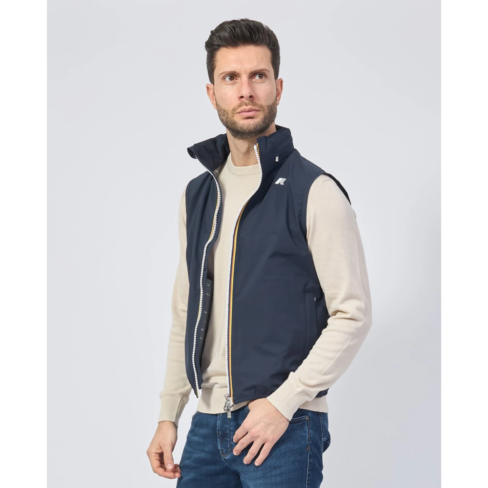 K-way Blauwe Gilet Jas Valen Blue Heren
