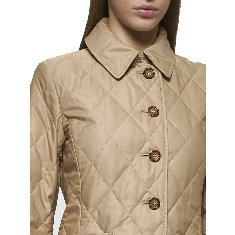 Burberry Diamantquilted Beige Jas Beige Dames