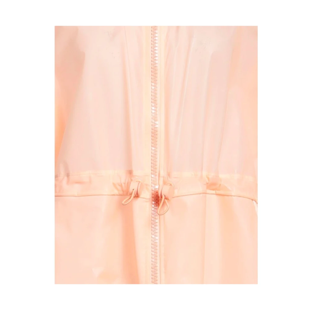 Elisabetta Franchi Elegante Waterdichte Roze Lange Jas Pink Dames