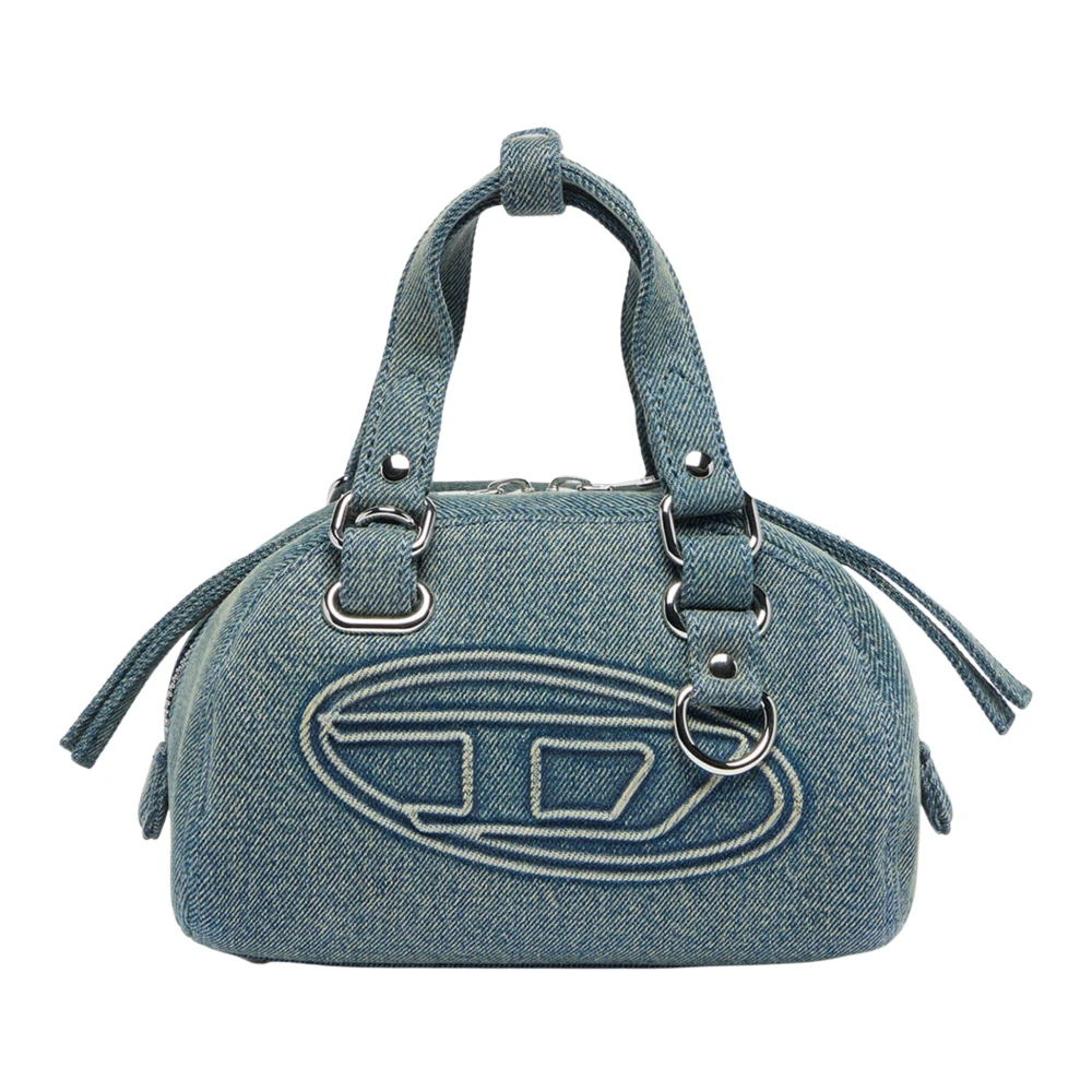 Diesel Blu Unisex - 1Dr Dome-Borsa Bowling Piccola In Denim Con Logo Oval D - Borse A Tracolla Uni - Immagine 3