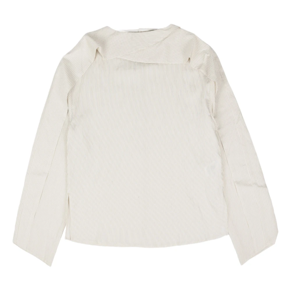 Studio Nicholson Drape Sleeve Top in Bianco Beige Dames