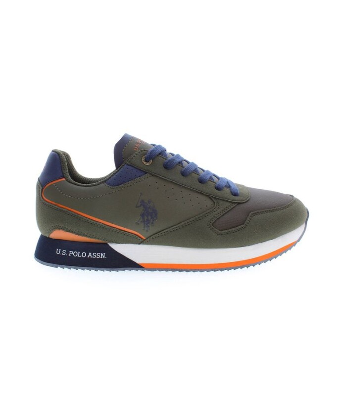 sneaker-en-polyester-vert-avec-details-contrastants