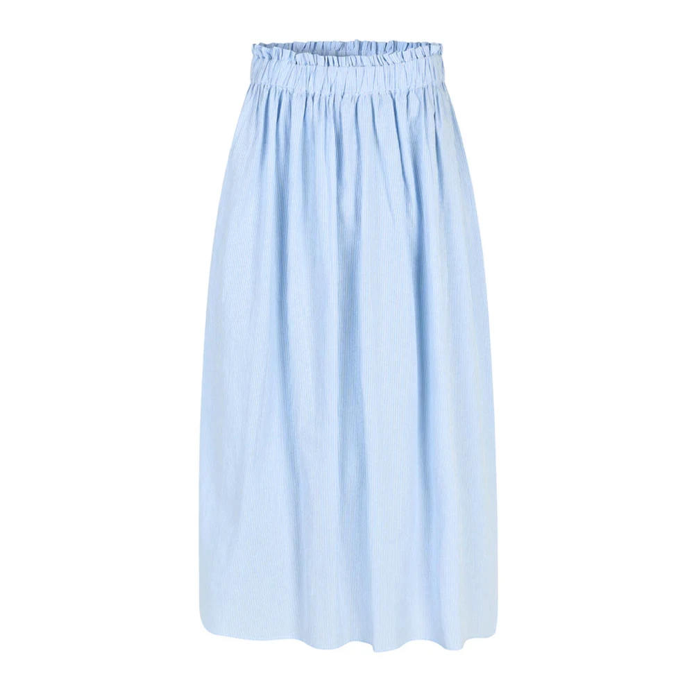 Lollys Laundry Gestreepte Maxi Rok Lichtblauw Blue Dames