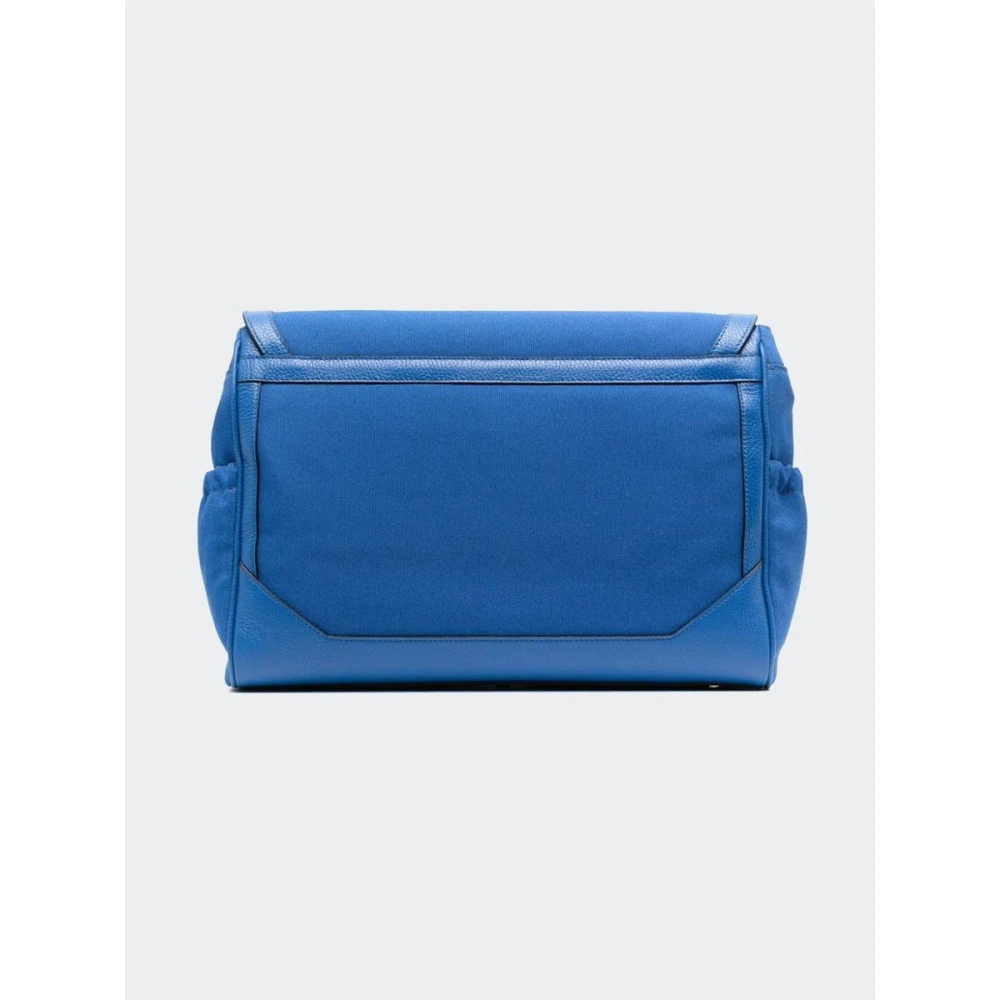 Balmain Stoffen Tas met Gouden Logo Blue Dames