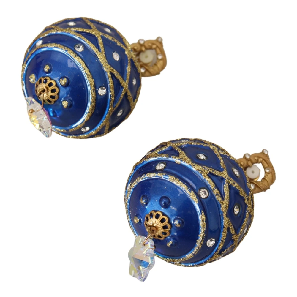 Dolce & Gabbana Blue Earrings, Female, One Size, Crystal Christmas Ball Earrings