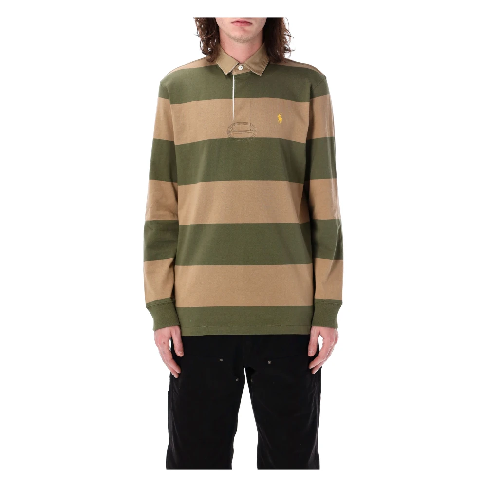 Ralph Lauren Klassiek Khaki-Kraag Rugbyshirt met NorHeren Pasvorm Green Heren