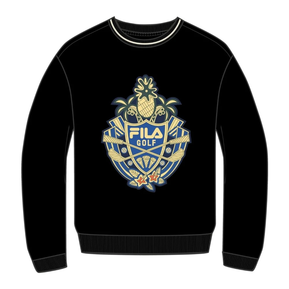 Fila Logo Sweatshirt Ronde Hals Katoenmix Black Heren