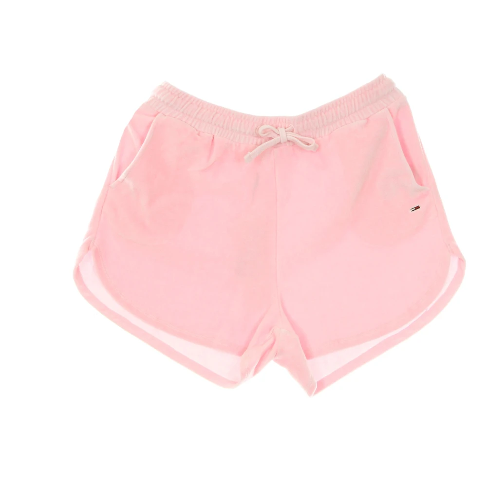 Tommy Hilfiger Romantische Roze Velours Elastische Shorts Pink Dames
