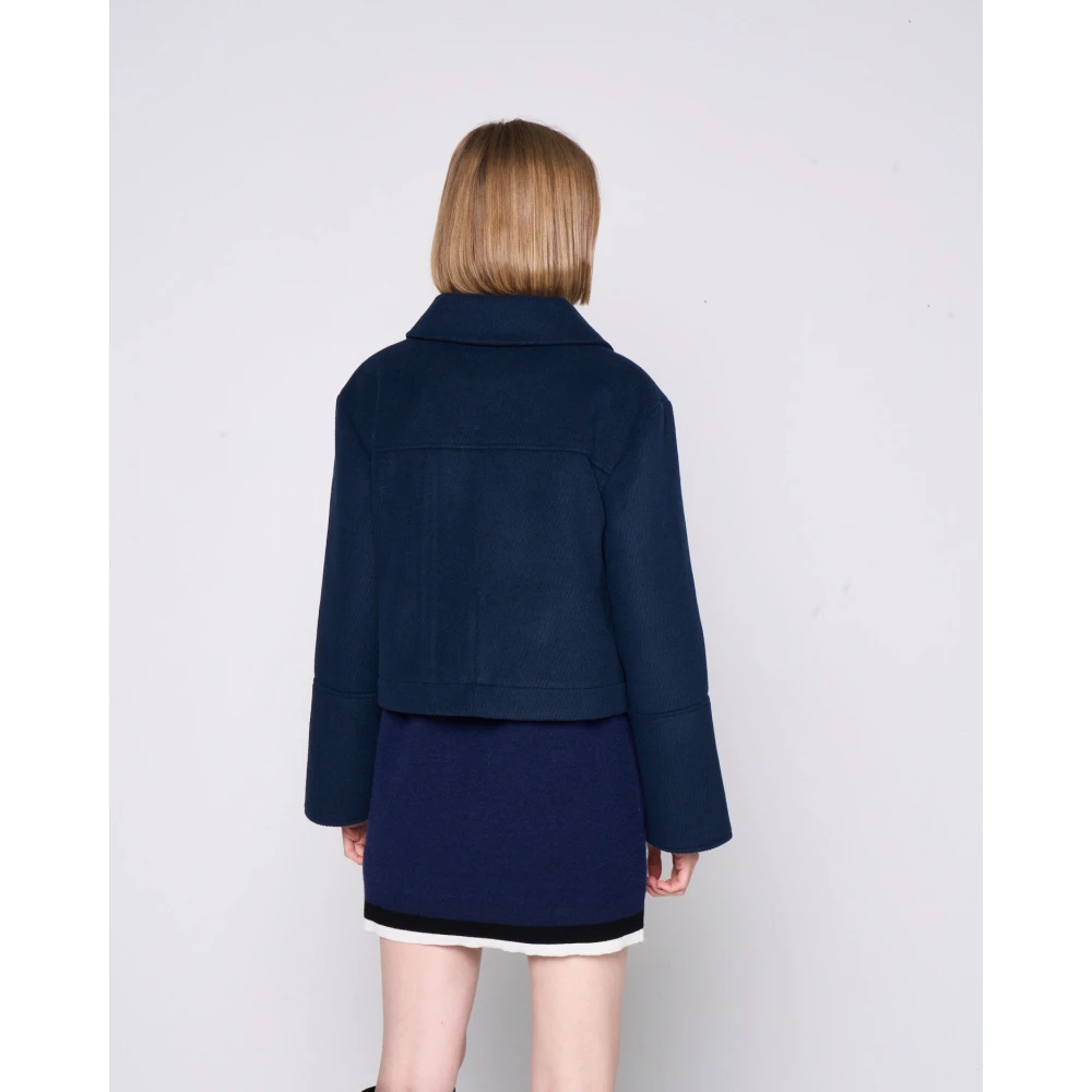 Silvian Heach Korte jas met overhemdkraag Blue Dames