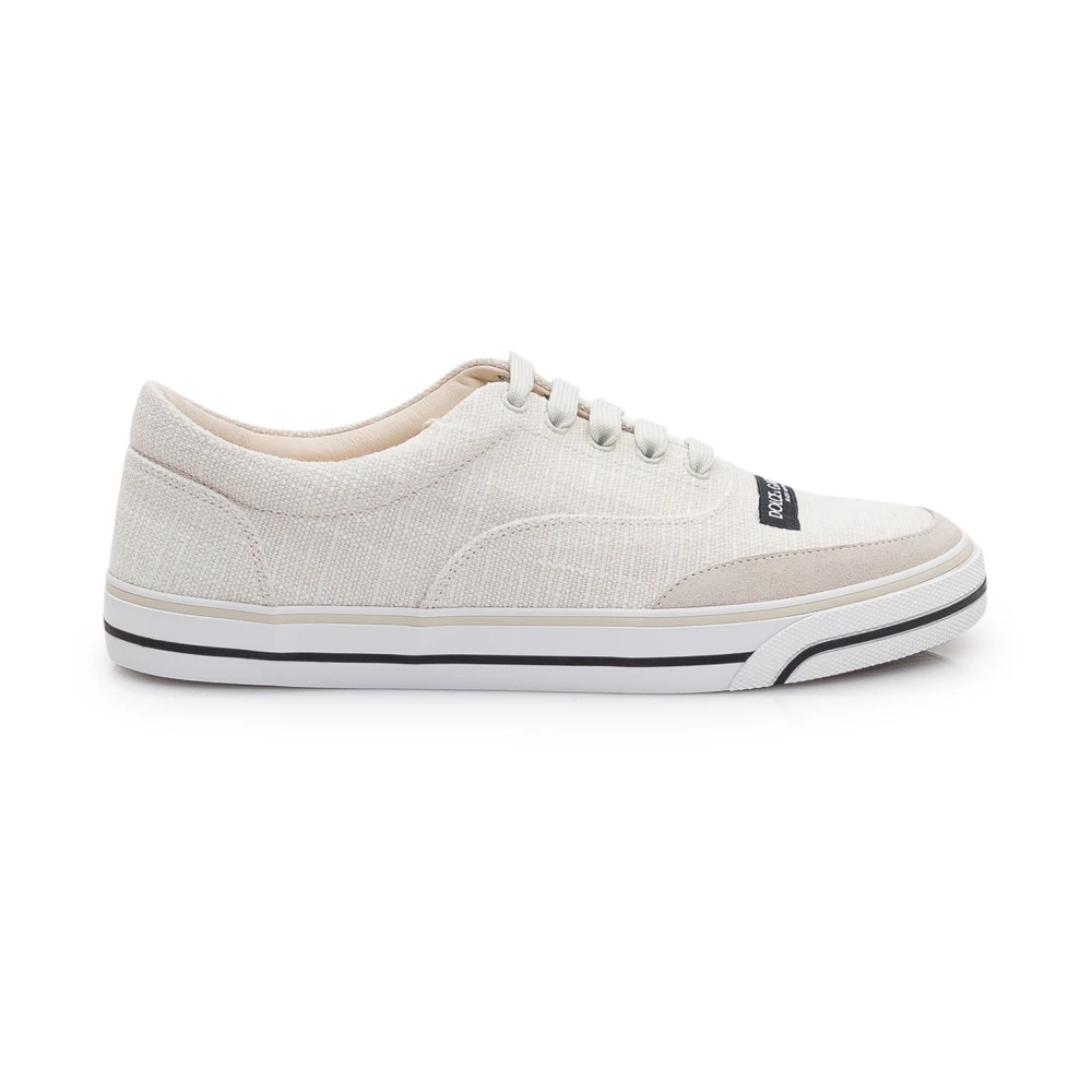 Dolce & Gabbana Sailing Linen Sneaker Heren Schoenen Wit