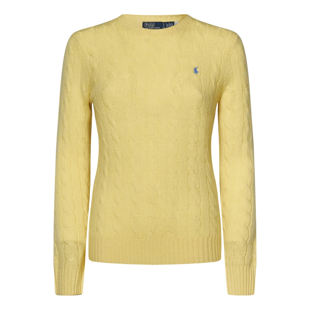 Polo Ralph Lauren Gele Cable-Knit Sweater Aw24 Yellow Dames