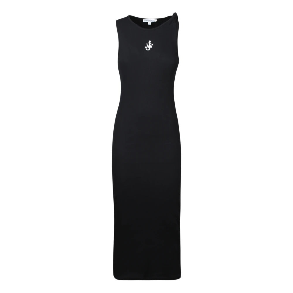 JW Anderson Zwarte Mouwloze Ronde Jurk Black Dames
