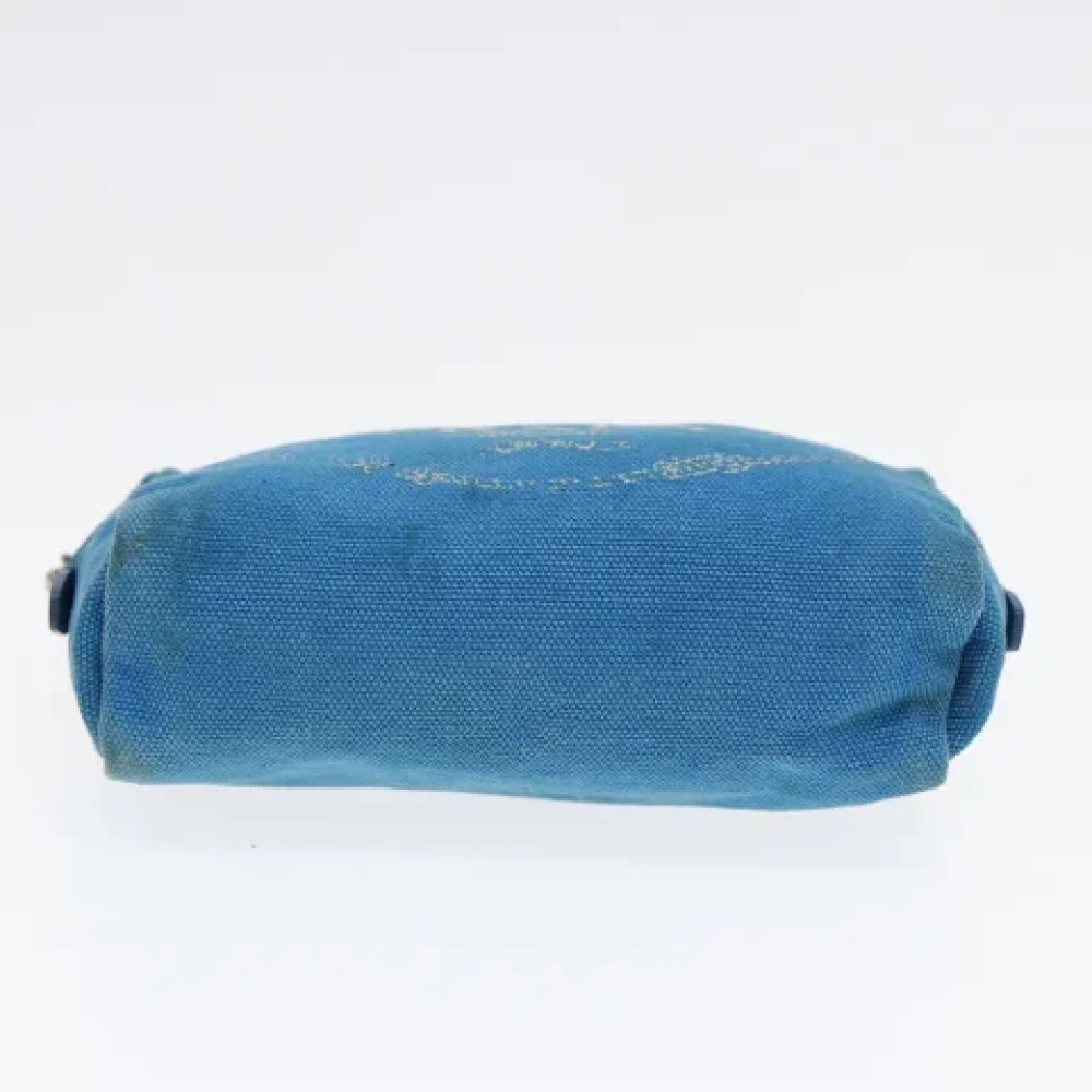 Prada Vintage Pre-owned Canvas pouches Blue Dames