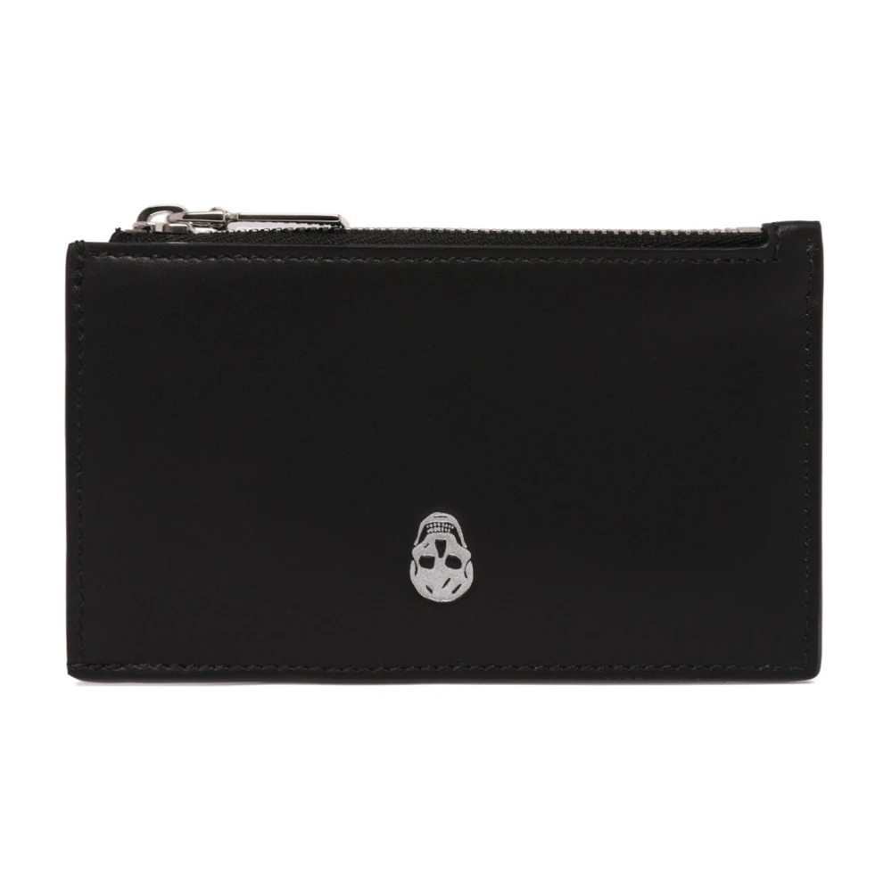Alexander Mcqueen Men's Black Wallets & Cardholders, One Size, Zippered Leather Wallet