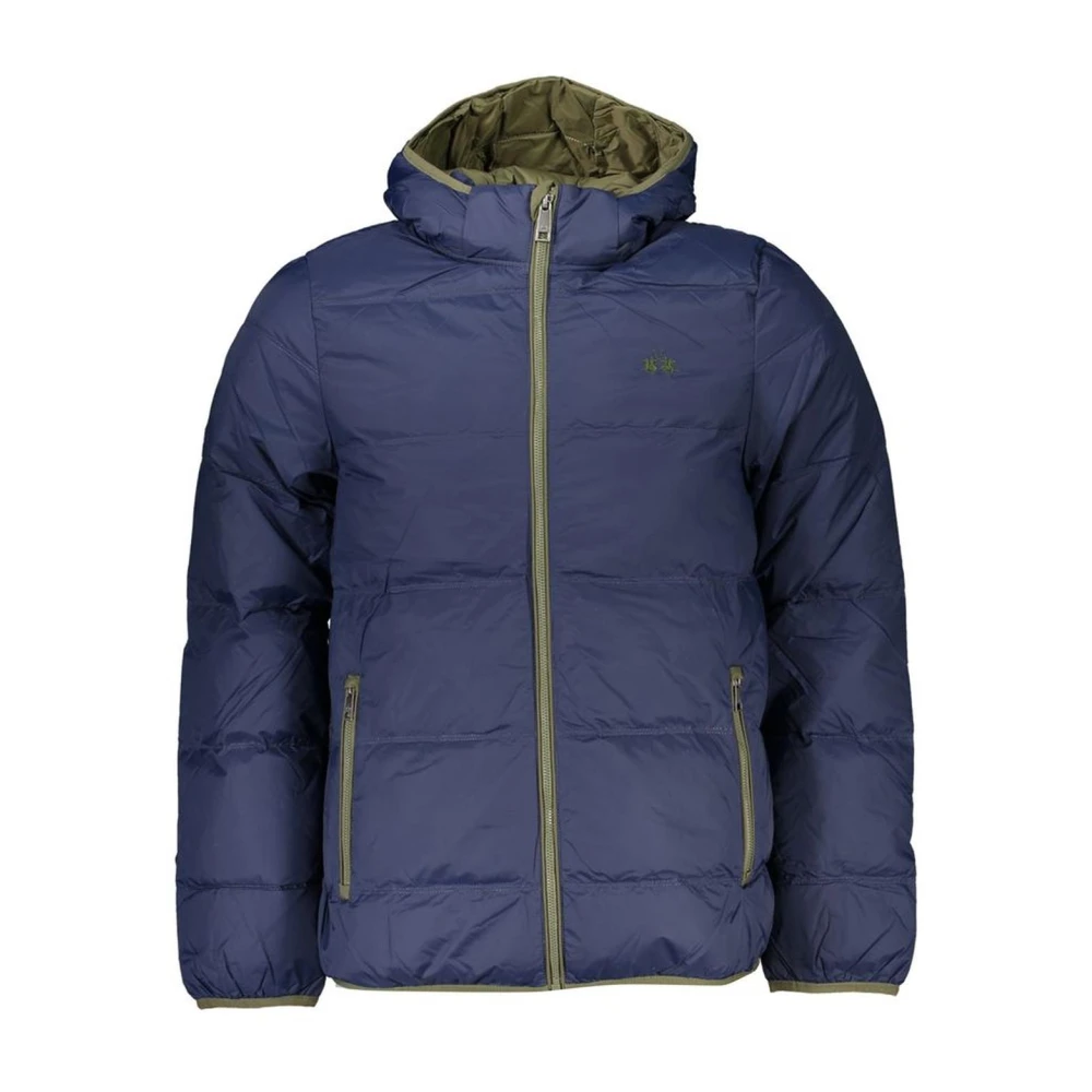 La Martina Men's Blue Winter Jackets,, Hooded Polyamide Jacket 2XL