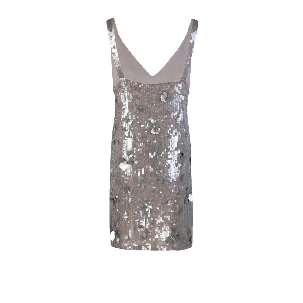 P.a.r.o.s.h. Grijze Pailletten V-Hals Jurk Gray Dames