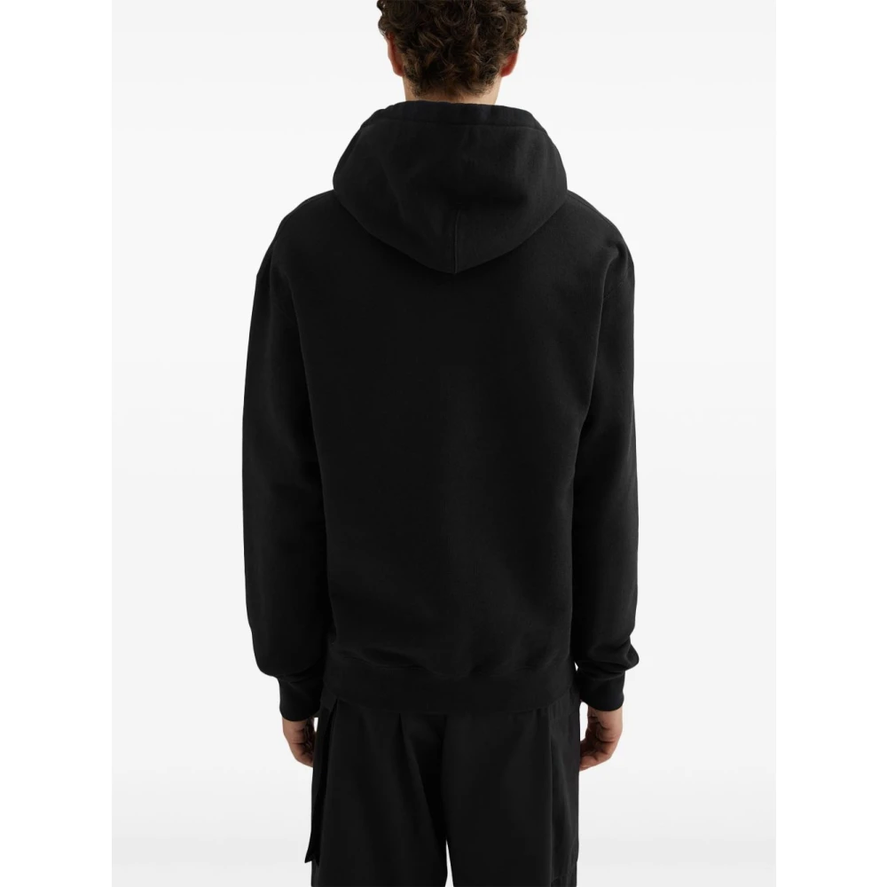 Jil Sander Zwarte Katoenen Hoodie met Logoprint Black Heren