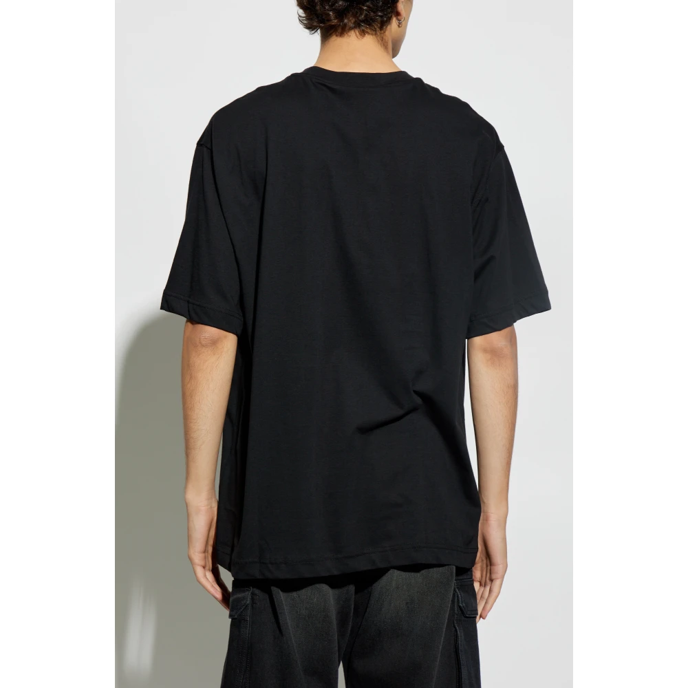 Versace Jeans Couture T-shirt met bedrukt logo Black Heren