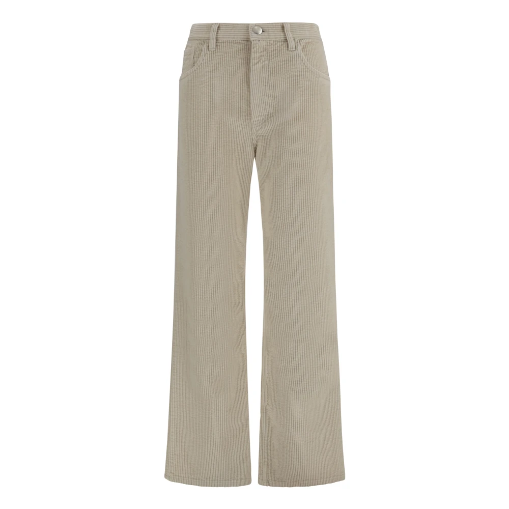 Marni Donna Bianco Pantaloni A Zampa In Velluto A Coste Color Crema - Immagine 3