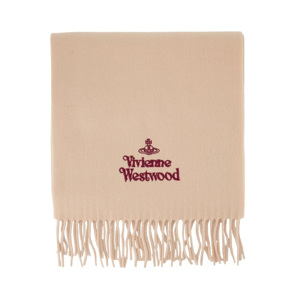 Vivienne Westwood , Winter Scarves, Unisex, Beige, One Size, Wool Scarf With Logo - Image 4