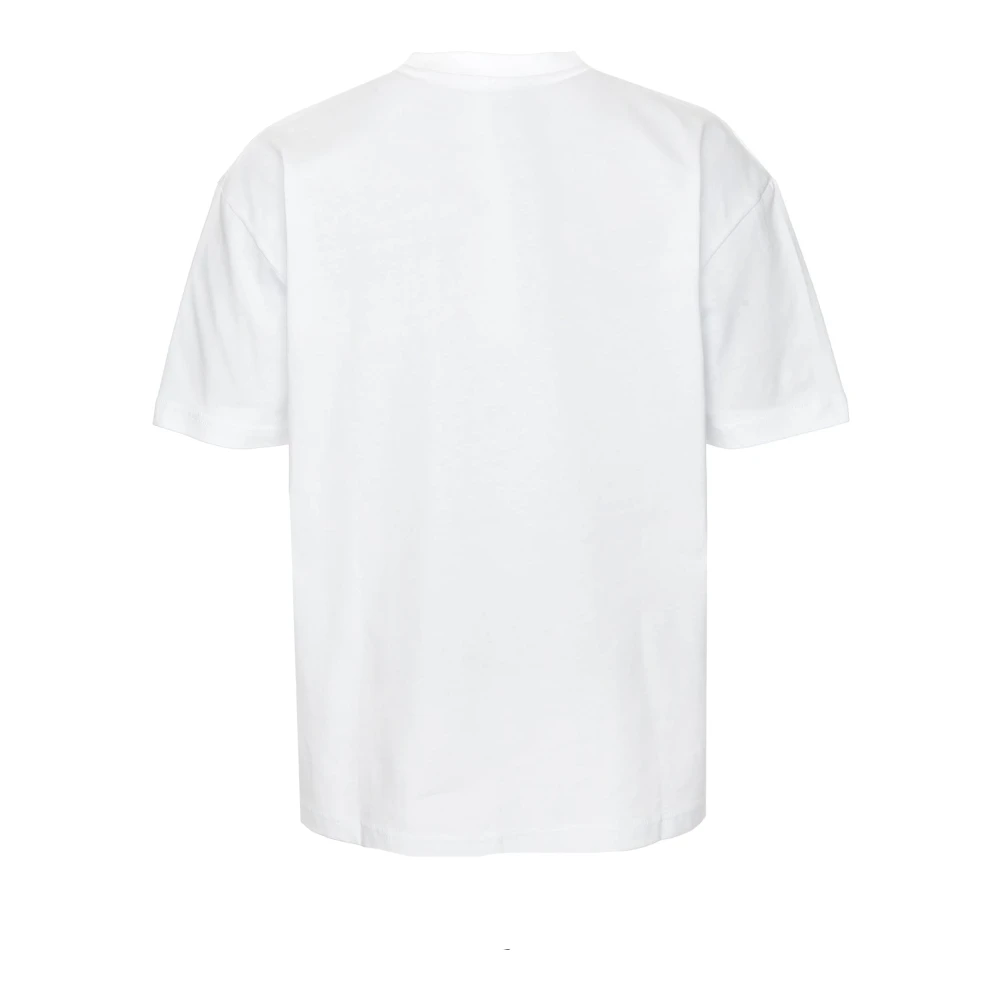 Samsøe T-shirt met geribbelde hals en relaxte pasvorm White Heren