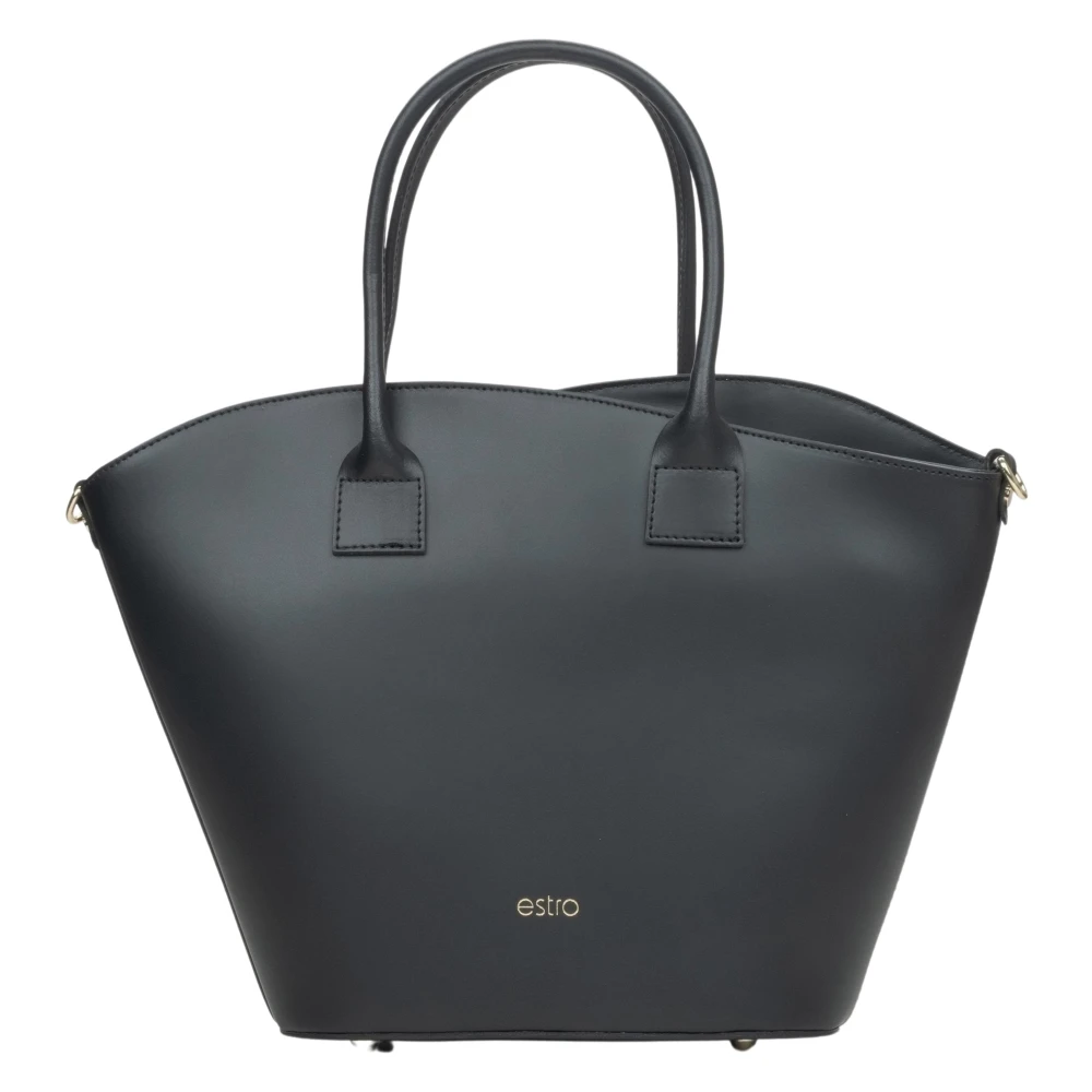 Estro Dames Zwarte Premium Italiaans Leren Shopper Tas Er00115075 Black Dames