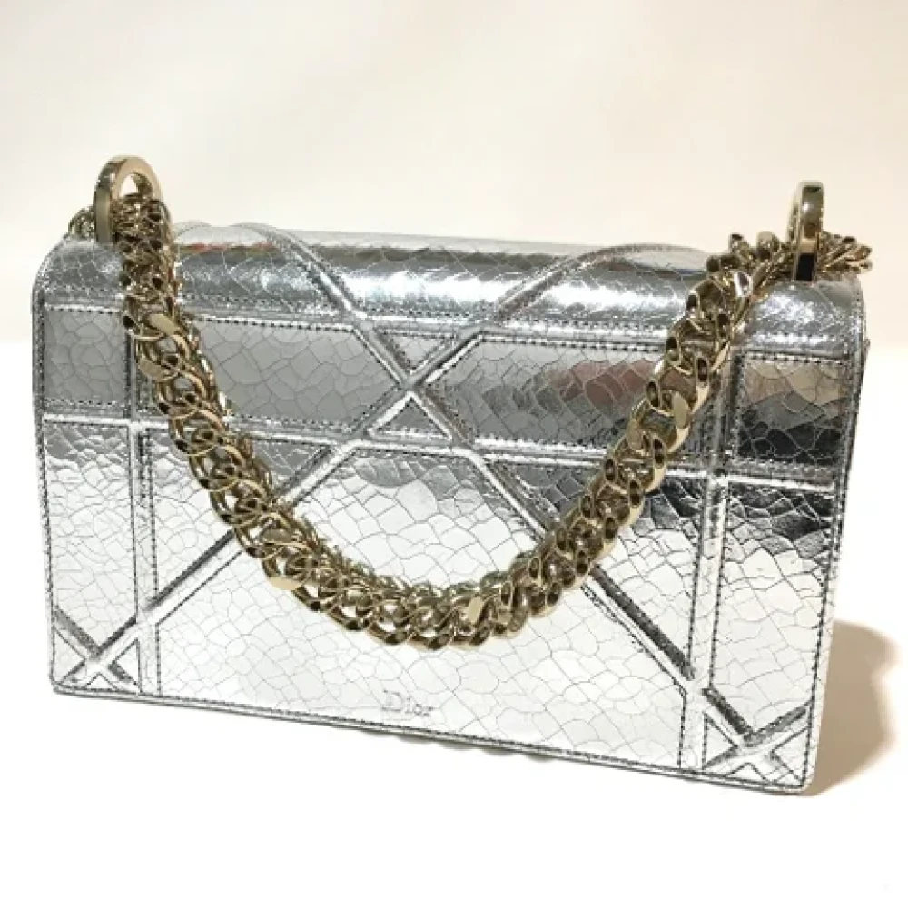 Dior Vintage Pre-owned Leather dior-bags Gray Dames