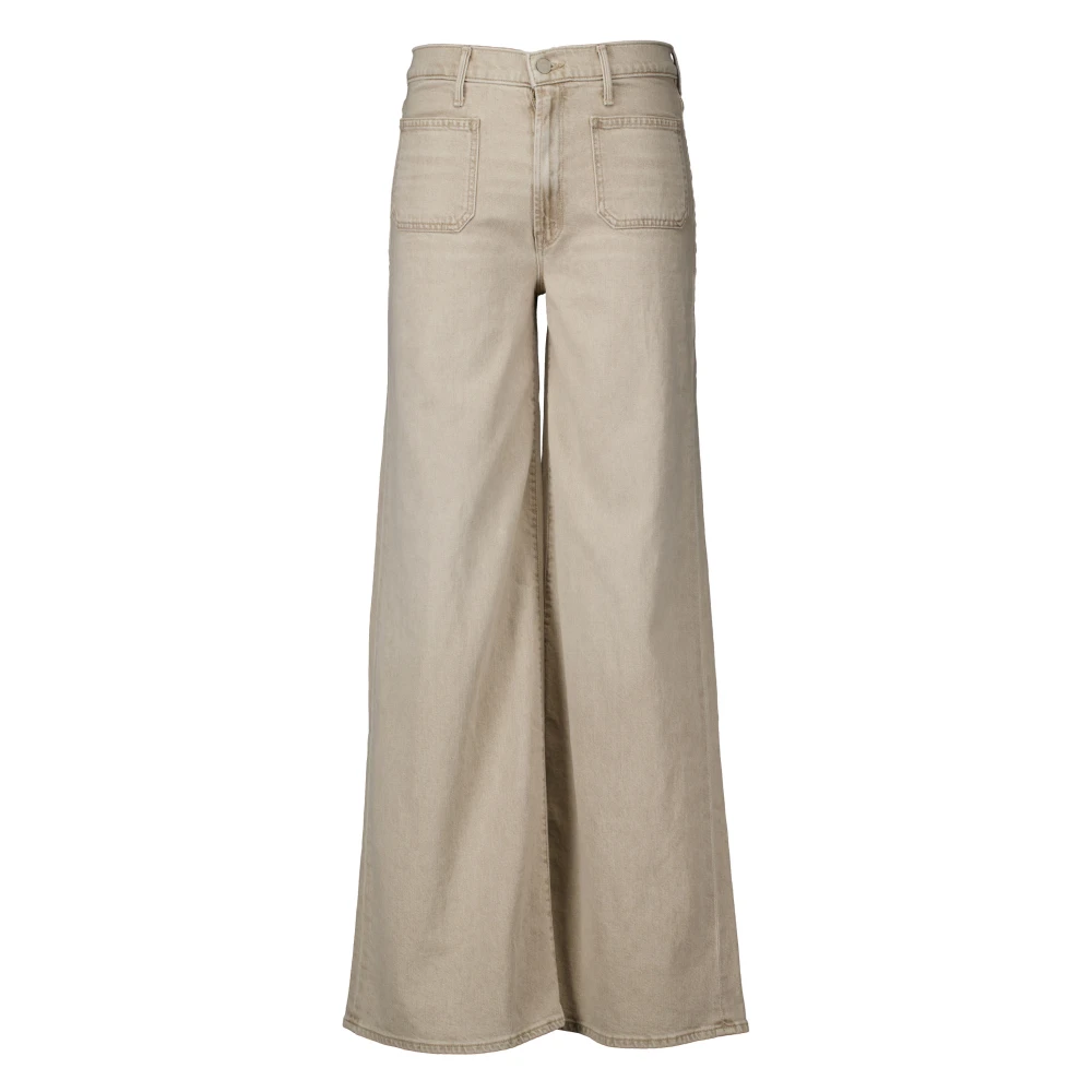 Mother Beige Jeans met Voorknoopsluiting Beige Dames