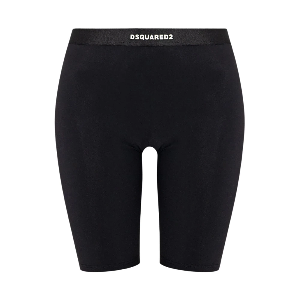 Dsquared2 Svarta Logo Cropped Leggings Black, Dam