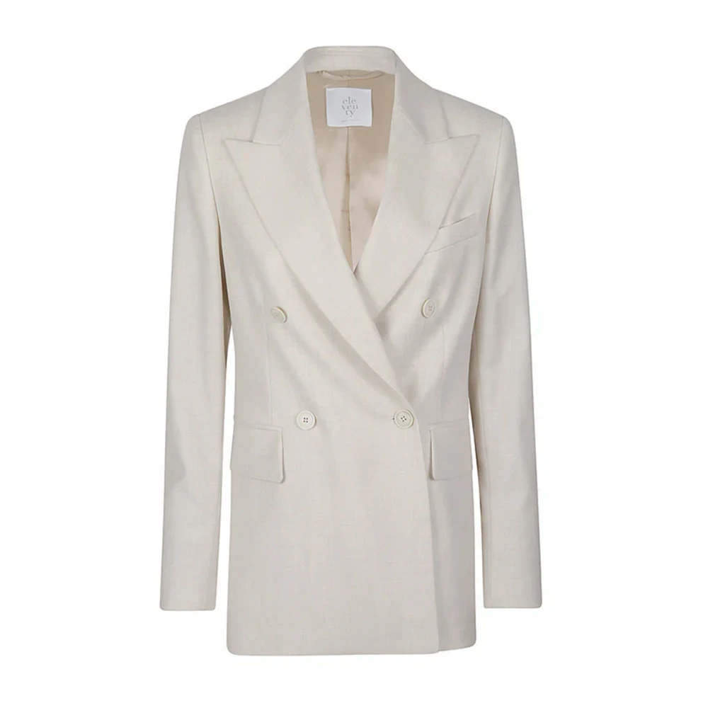Eleventy Room Flanellen Jas met Lurex-draad Beige Dames