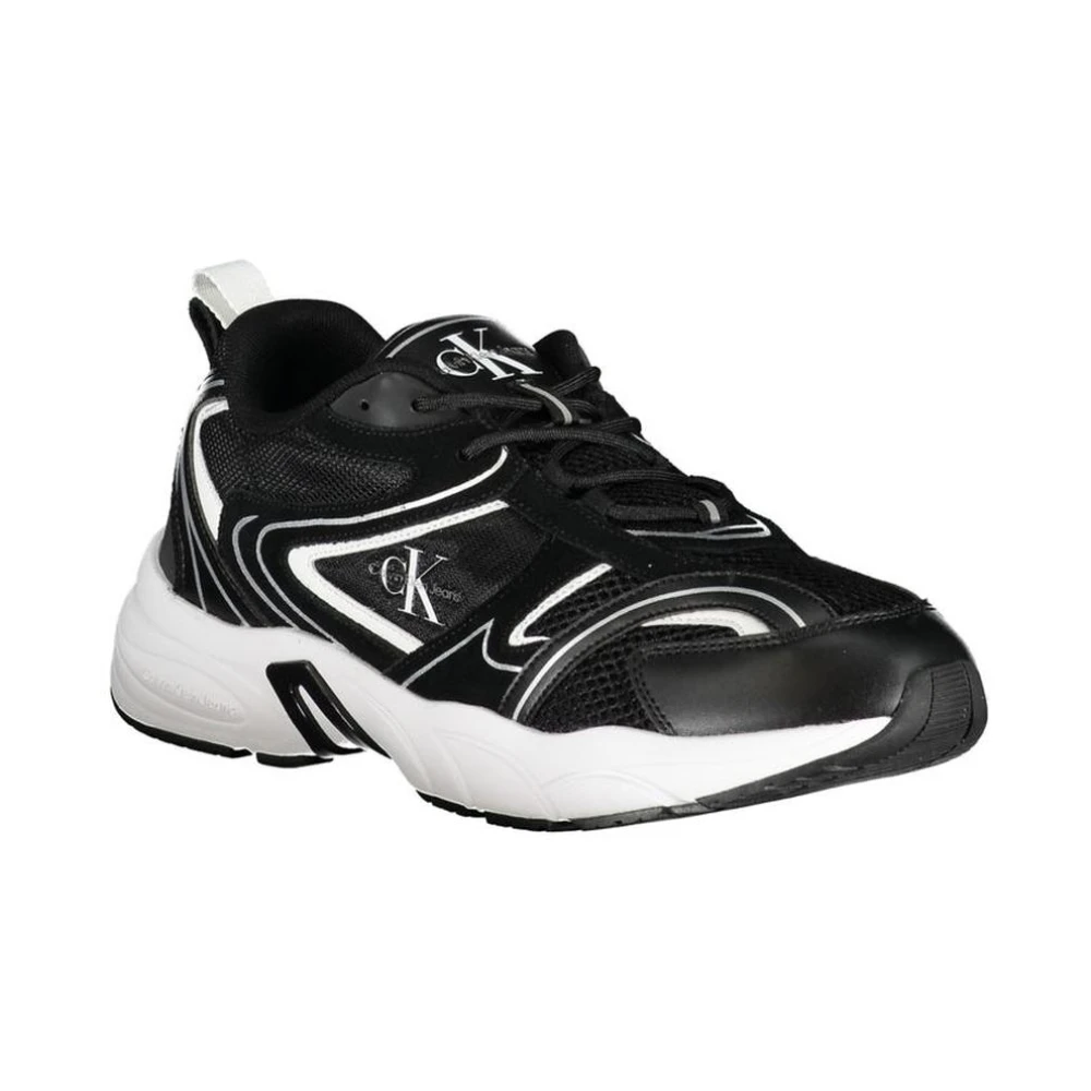 Calvin Klein Men's Black Sneakers, 6 Uk, Polyester Sporty Trainers