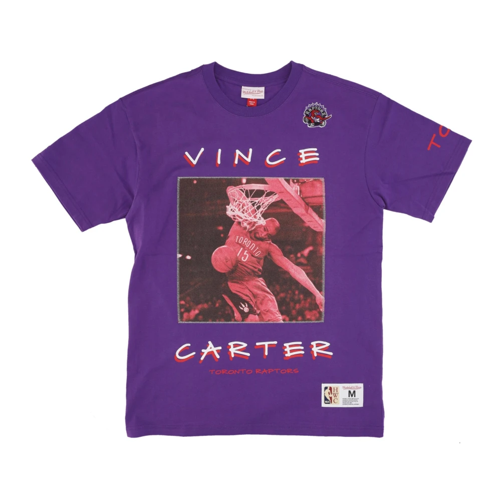 Mitchell & Ness Vintage NBA Tee Vince Carter Toronto Purple Heren