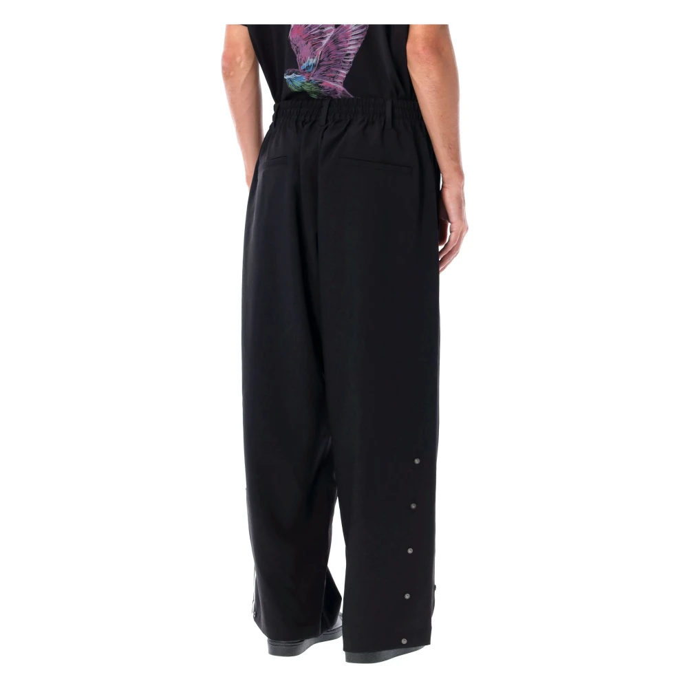 Y-3 Zwarte Track Pant met 3 Strepen Black Heren
