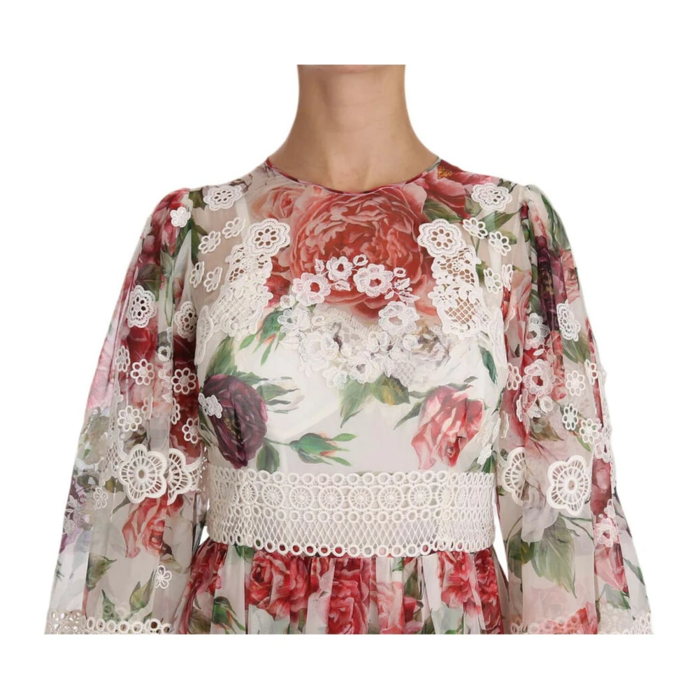 Dolce & Gabbana Multicolor Bloemen Zijden A-Lijn Jurk Multicolor Dames