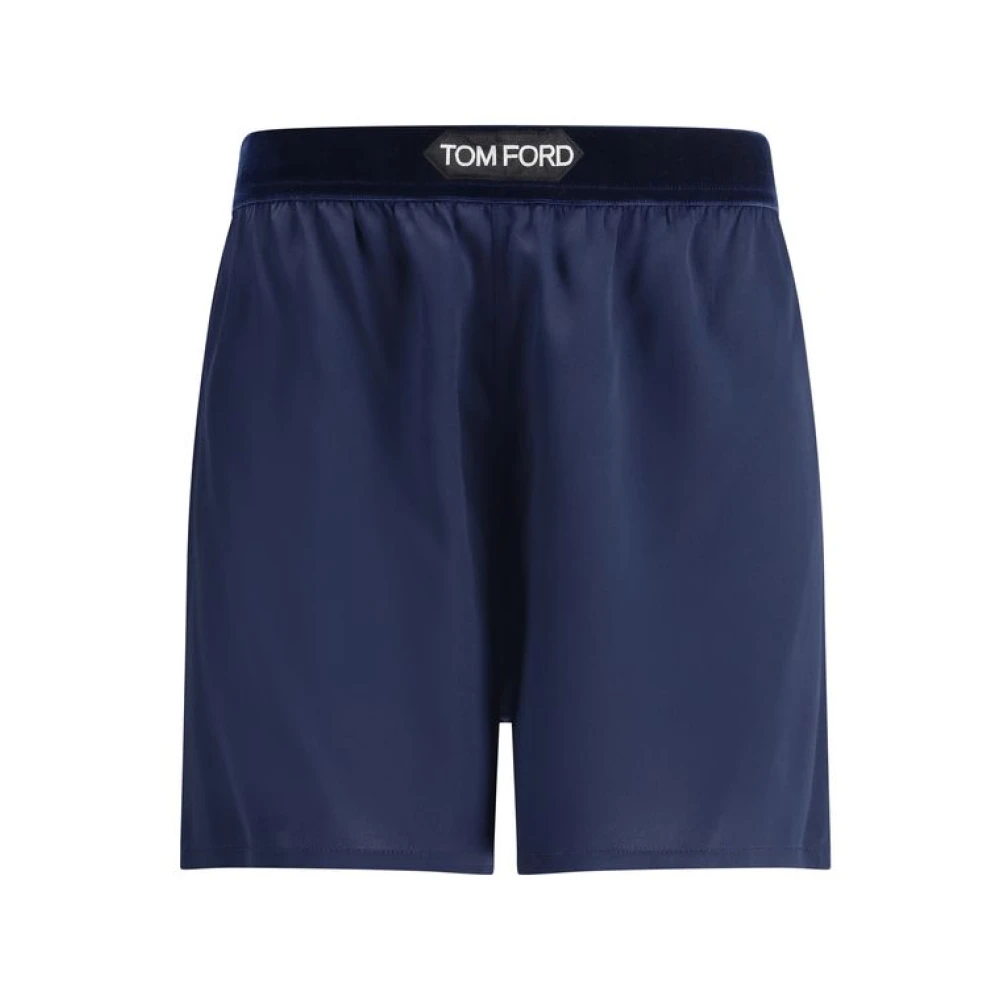 Tom Ford Women's Blue Short Shorts,, Silk Elastic Waistband Shorts Small