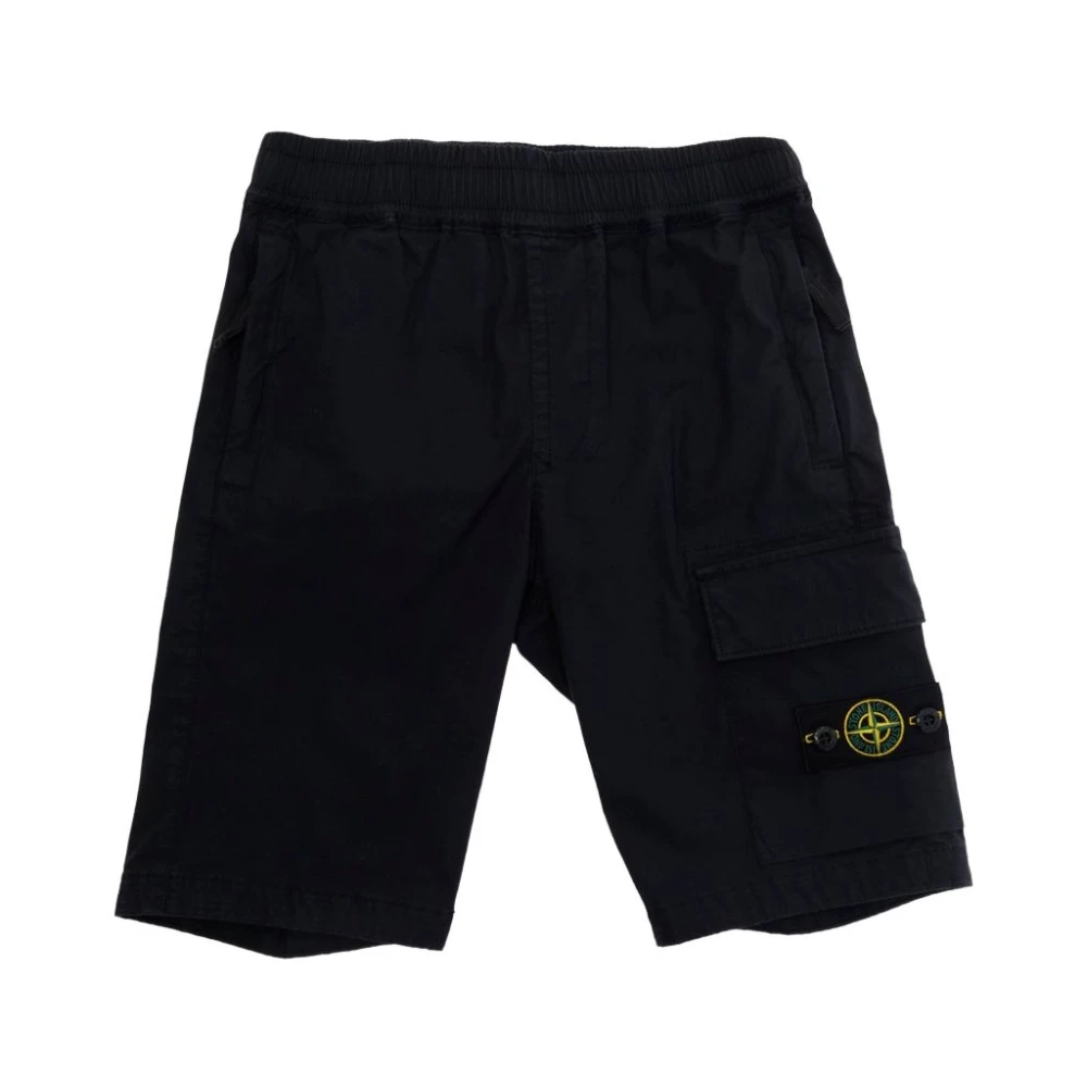 Stone Island Boys Blue Shorts, 14 Y, Bermuda Con Logo