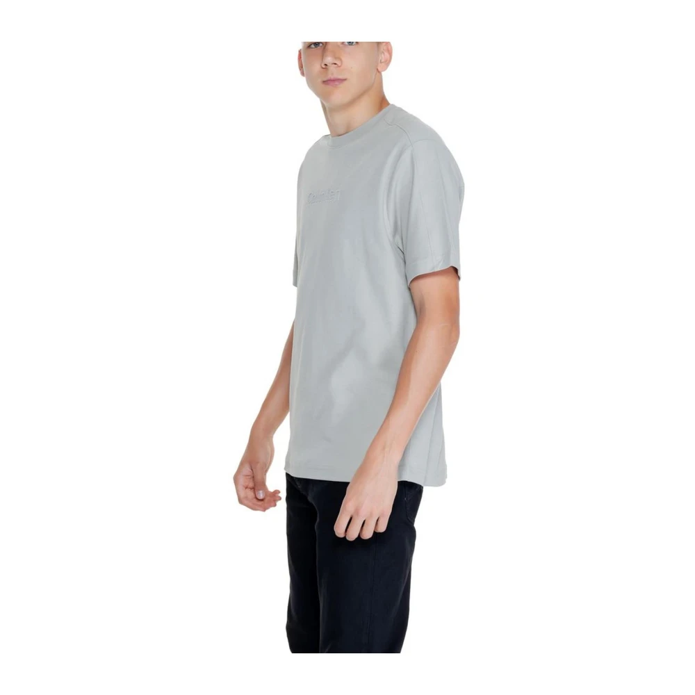 Calvin Klein Grijze Katoenen Crew Neck T-Shirt Gray Heren