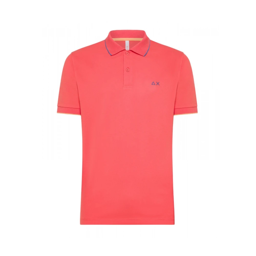 Sun68 Slim Profiel Polo Shirt Framboos Pink Heren