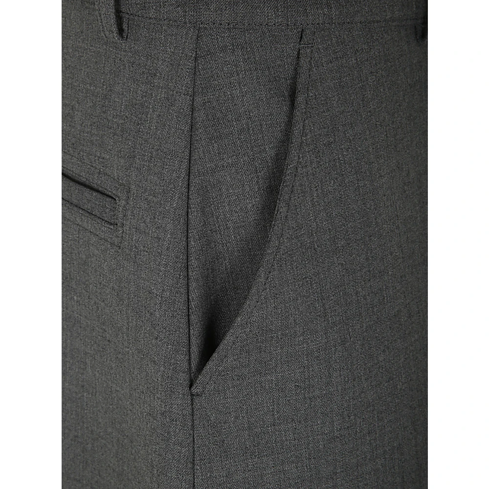 Studio Nicholson Grijze Marl Tapered Plooi Broek Gray Heren