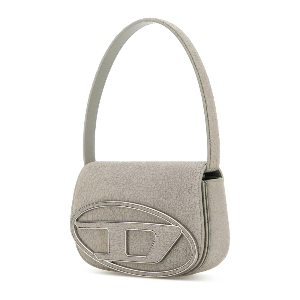 Diesel Grijze Leren Schoudertas Gray Dames