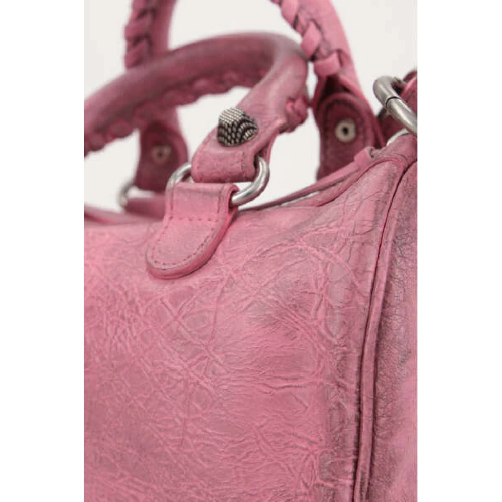 Balenciaga Studded leren handtas in antiekroze Pink Dames
