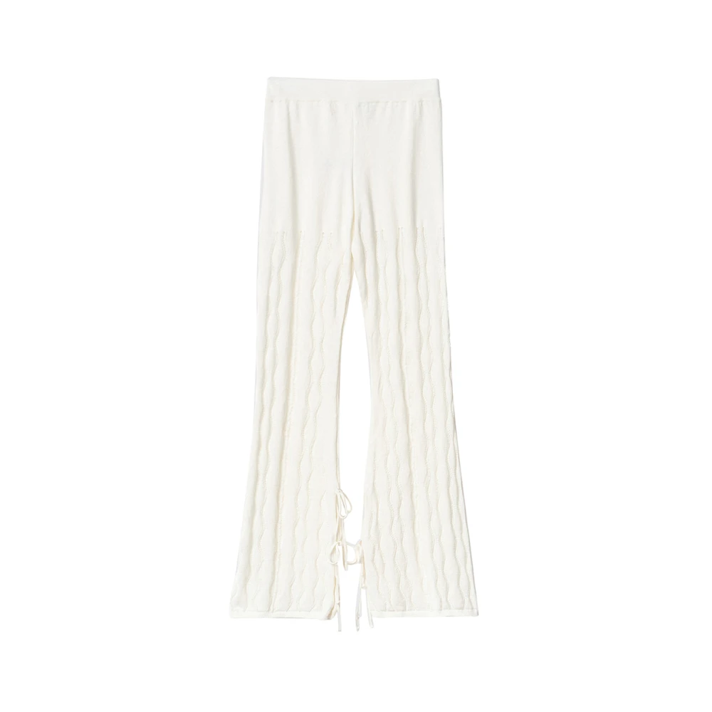 Gaëlle Paris Zilveren Slim Fit Broek White Dames