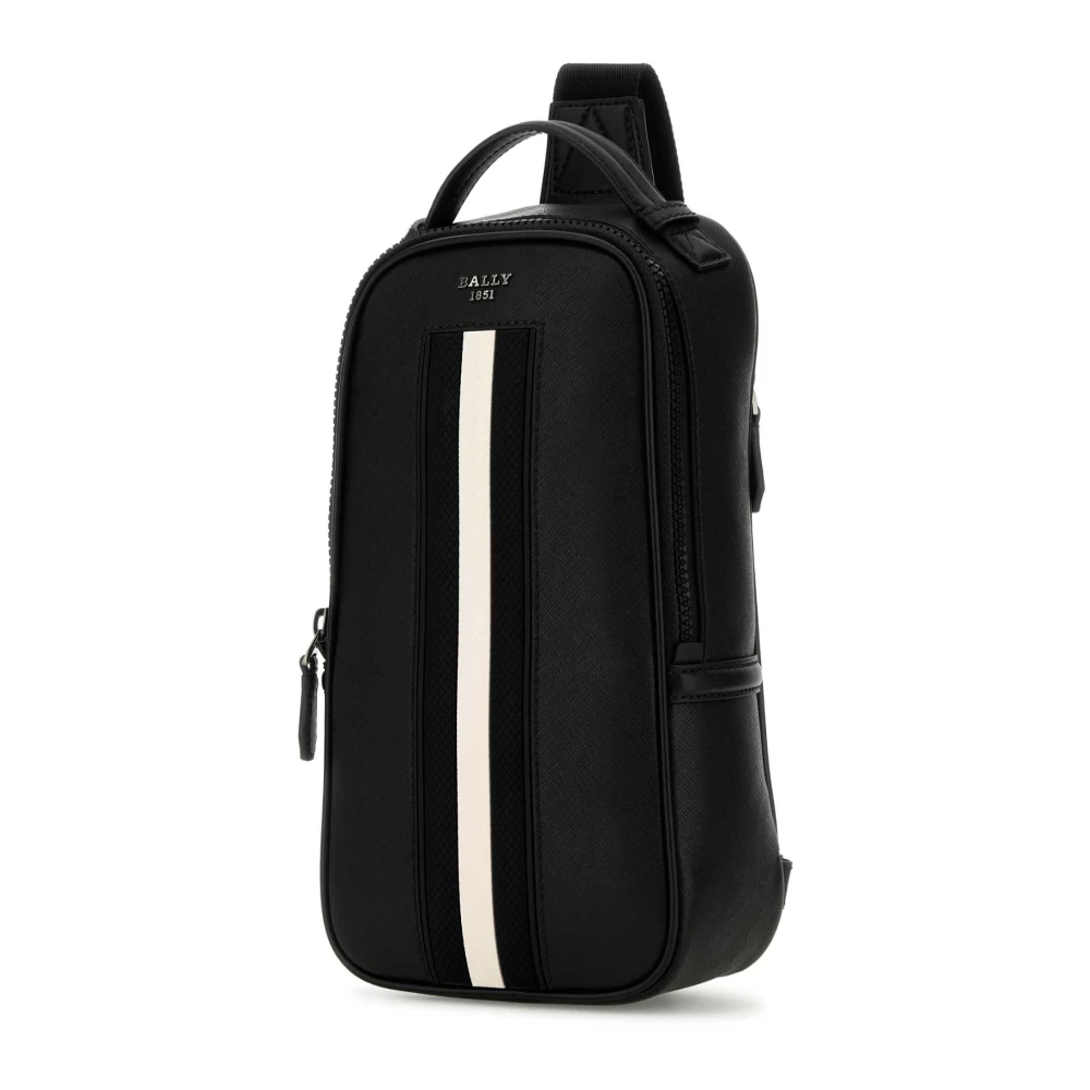 Bally Stijlvolle Zwarte Leren Rugzak Black Heren