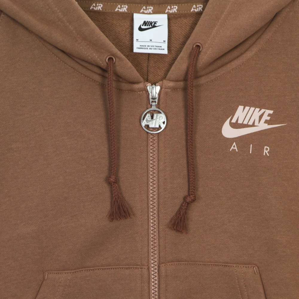 Nike Oversized Lightweight Zip Hoodie Brown Heren