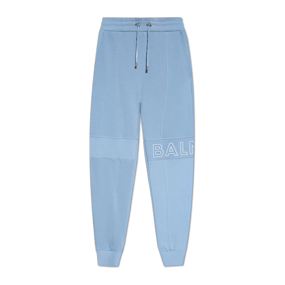 Balmain Sweatpants met logo Blue Heren