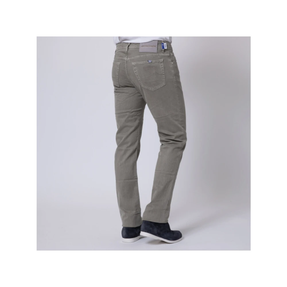Jacob Cohën Slim Comfortabele Taupe Katoenen Jeans Gray Heren