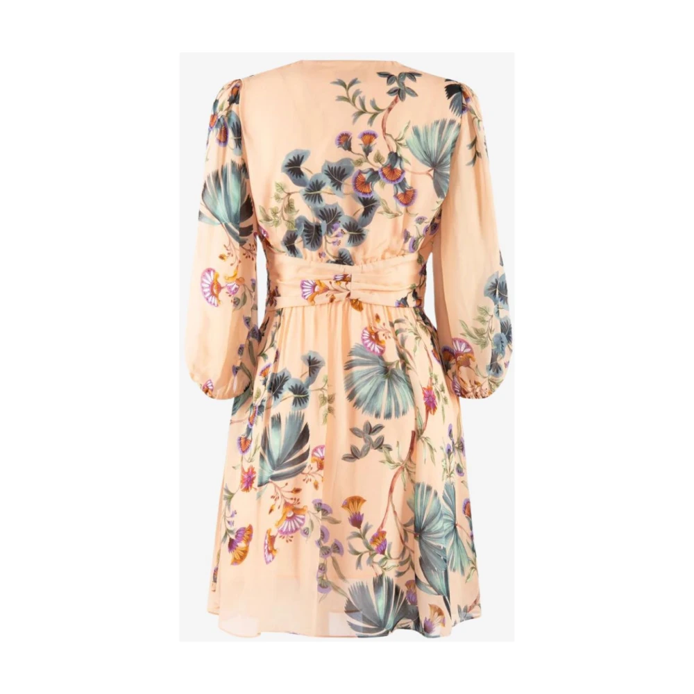 Nenette Botanische Print Ballonmouw Jurk Multicolor Dames