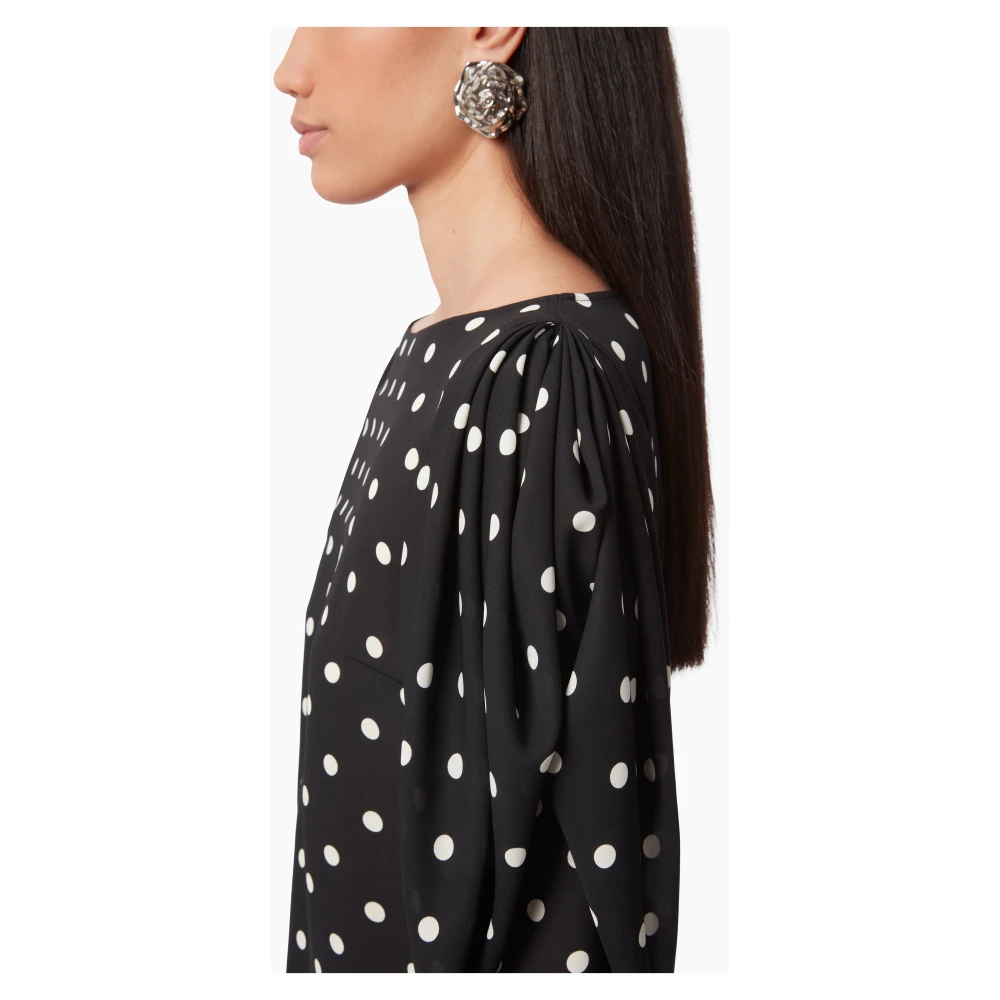Nina Ricci Zwarte Blouse met Pofmouwen Black Dames